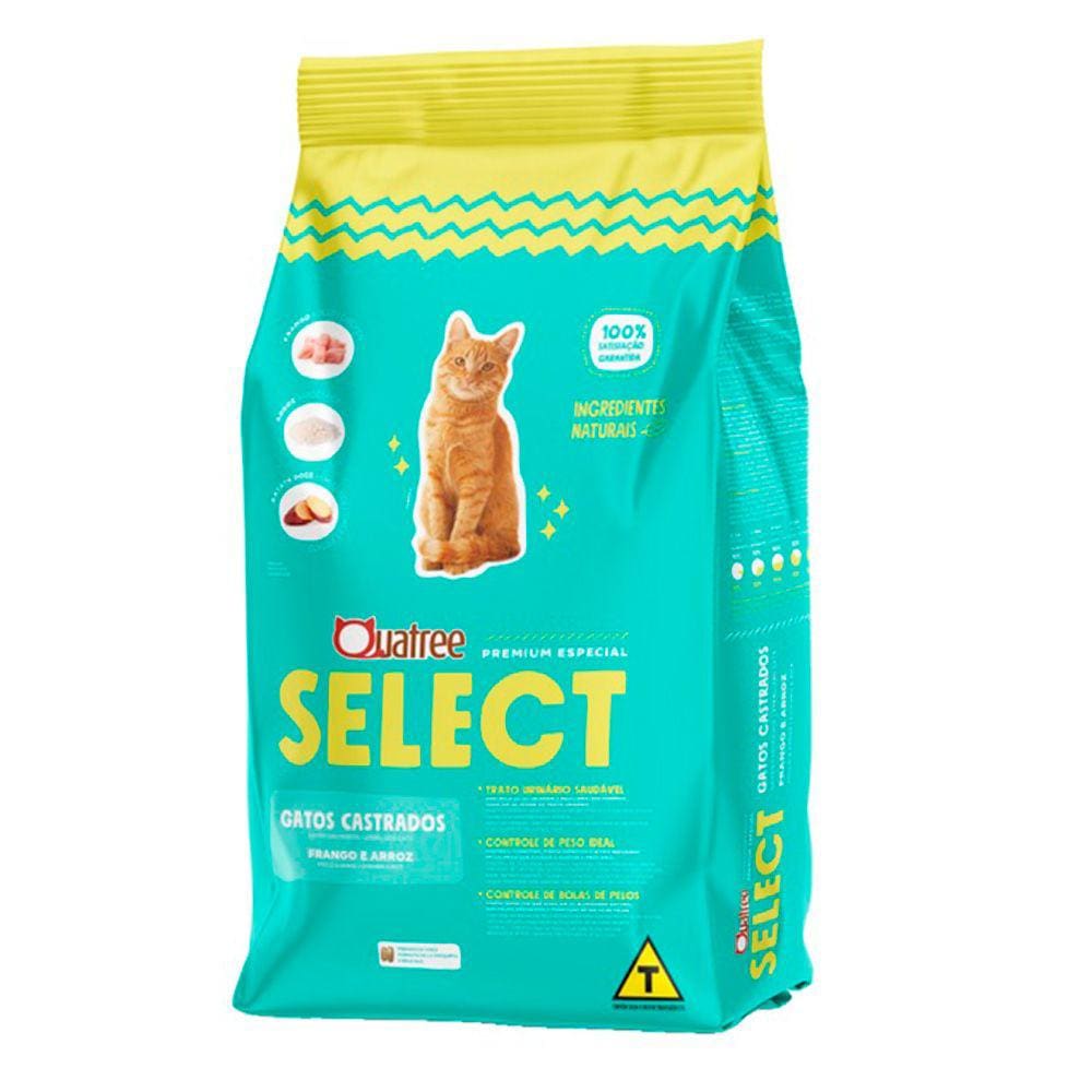 Ração Quatree Select Gatos Castrados 1kg