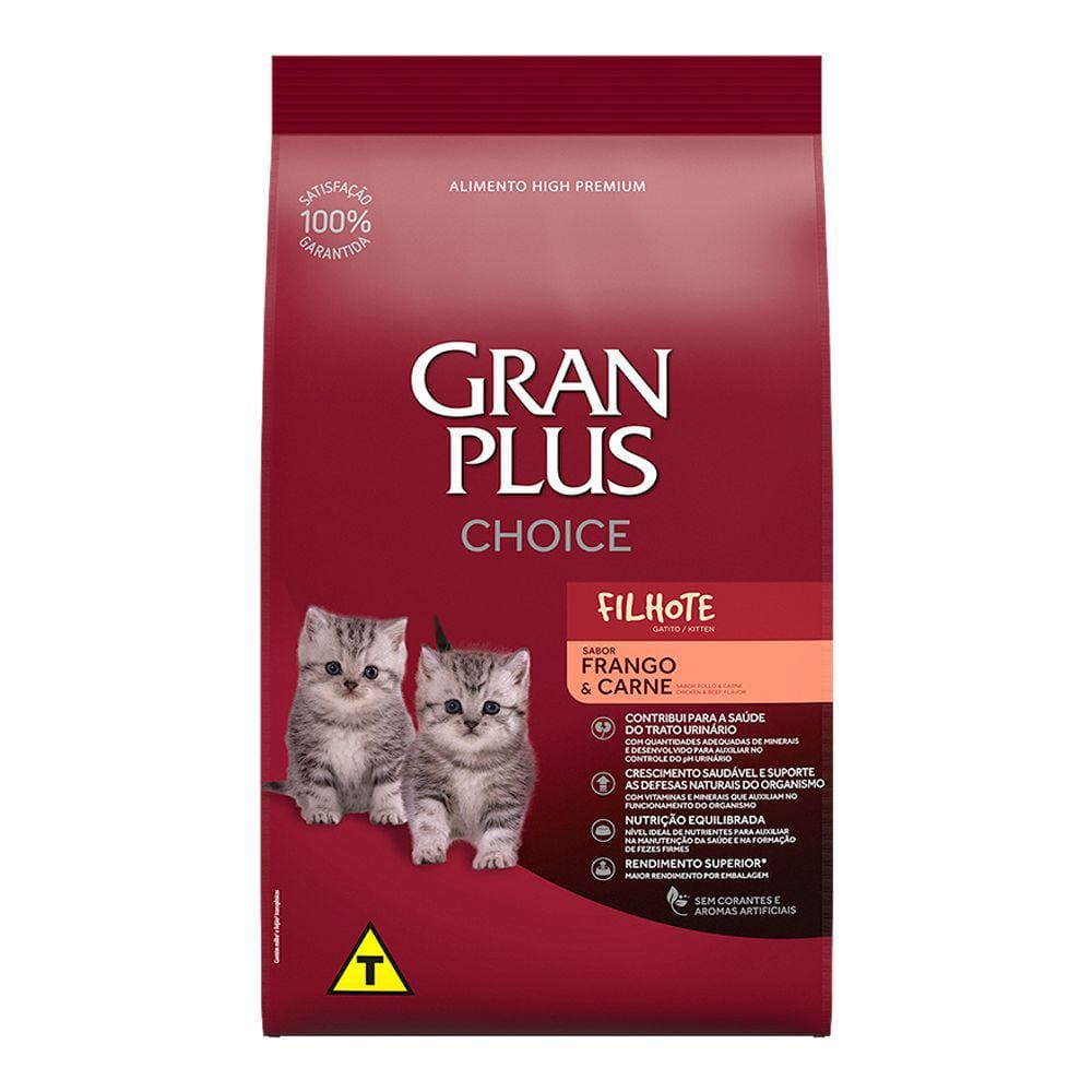 Ração Gran Plus Choice Gatos Filhotes Frango e Carne 10,1kg