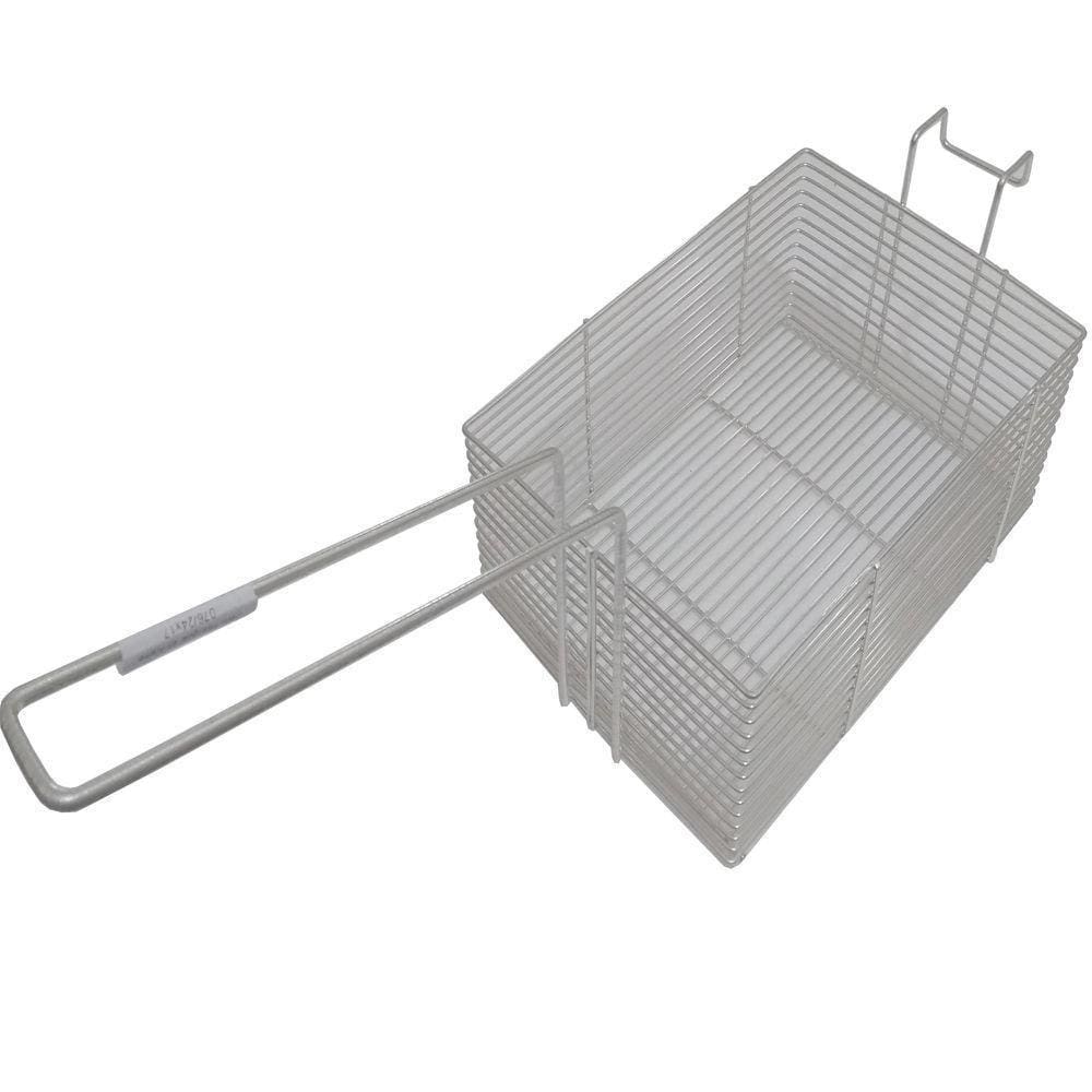 Peneira Cesto Fritura Fritadeira Retangular Arame 24X17X9Cm