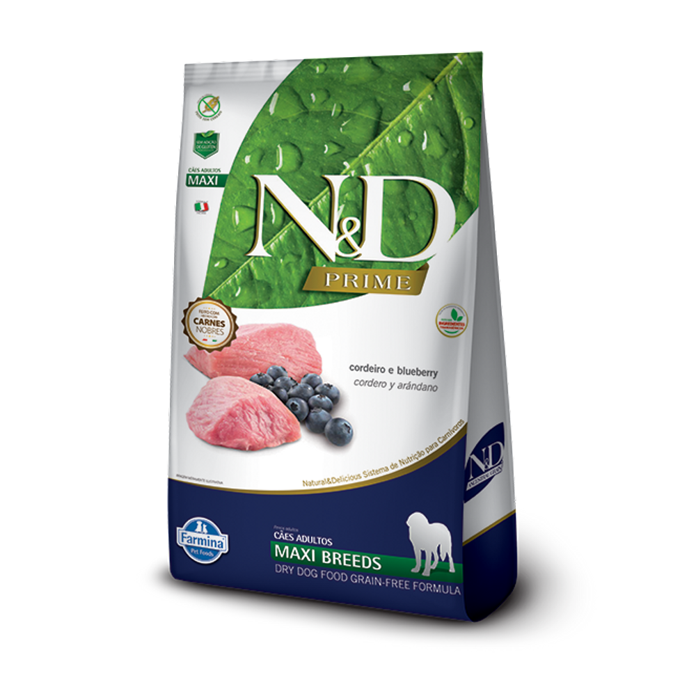 Ração N&D Prime Cães Adultos Raças Grandes Cordeiro 10,1kg
