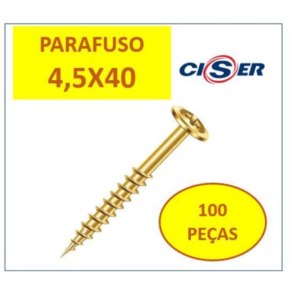 Parafuso Chipboard Ph Flangeado Madeira 4,5 X 40Mm 100Pçs