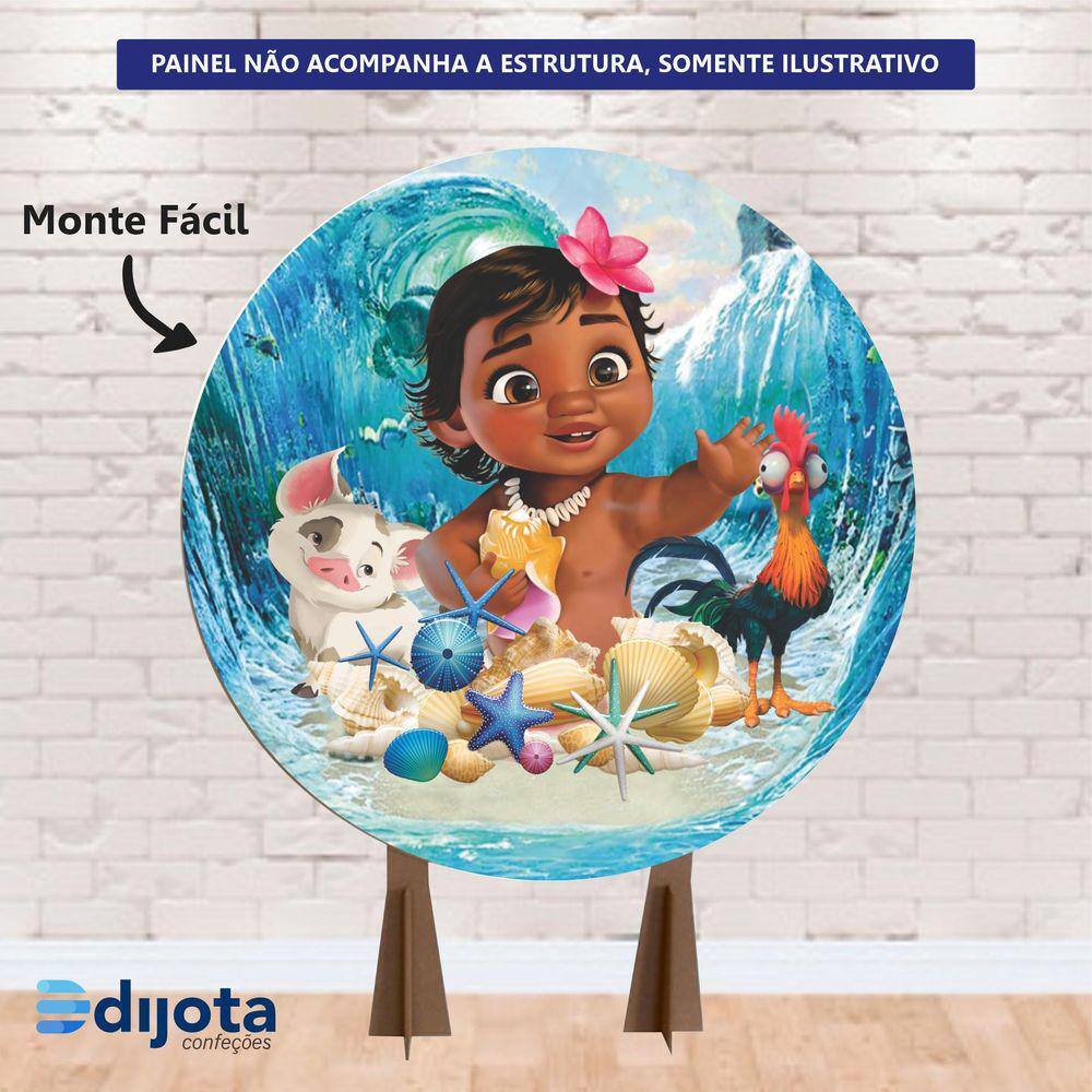 Painel da moana bebe e adulta extra, extra