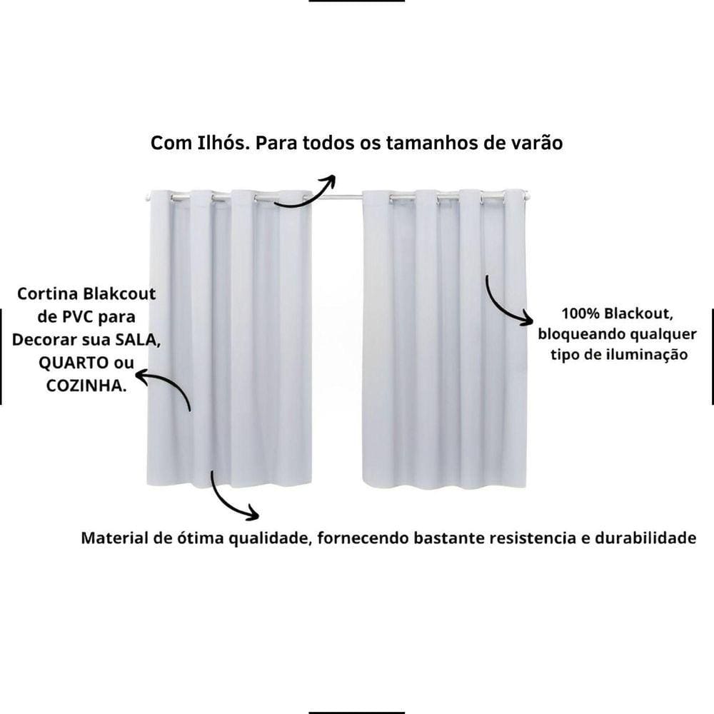 Cortina Blecaute Black Out Com Ilhós Pvc Sala Quarto Cozinha