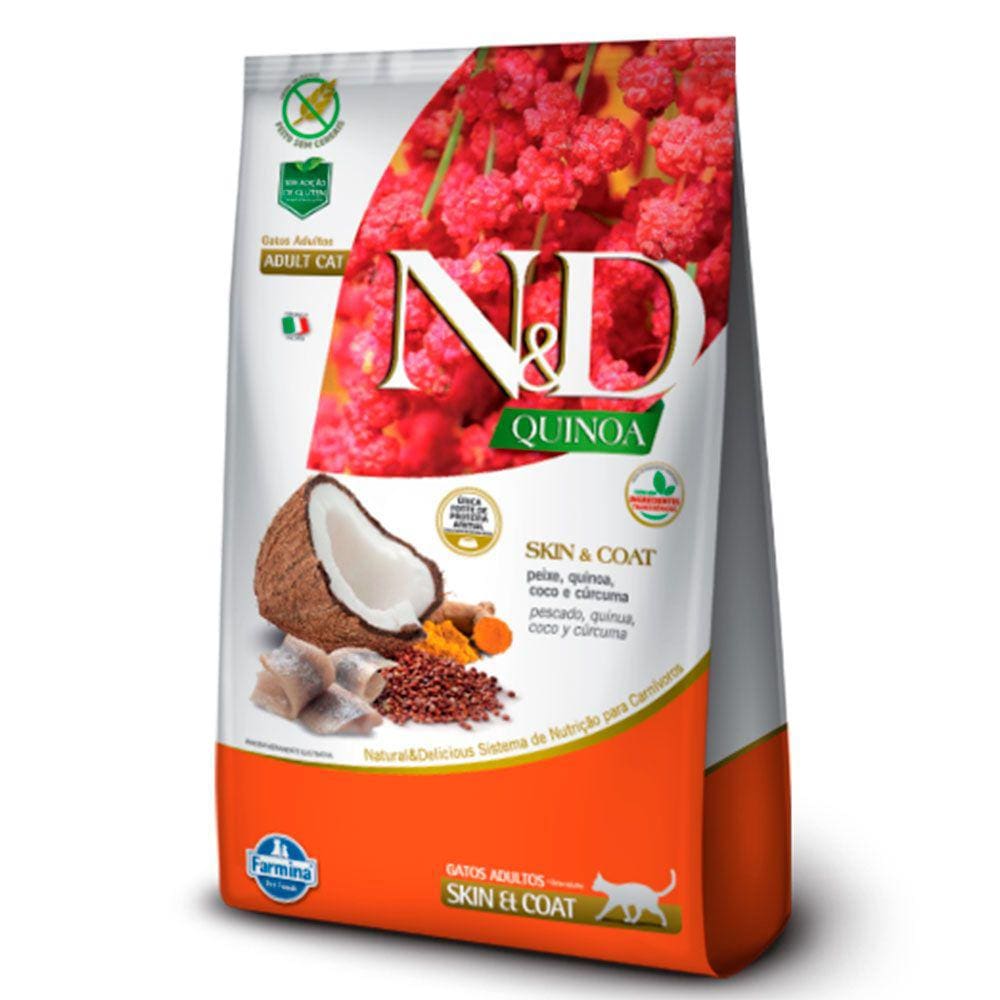 Ração N&D Quinoa Gatos Adultos Skin Peixe 7,5kg