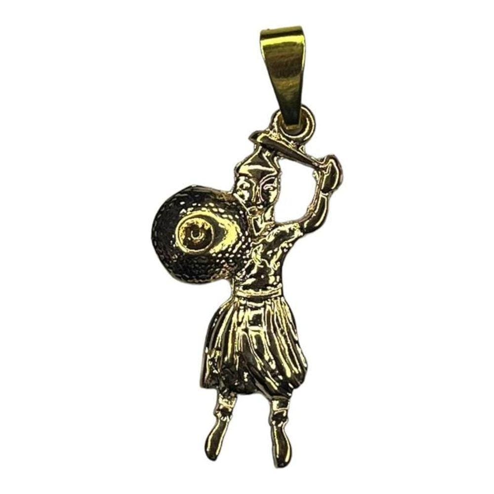Pingente Ogum Imagem 2,9 Cm Metal Dourado