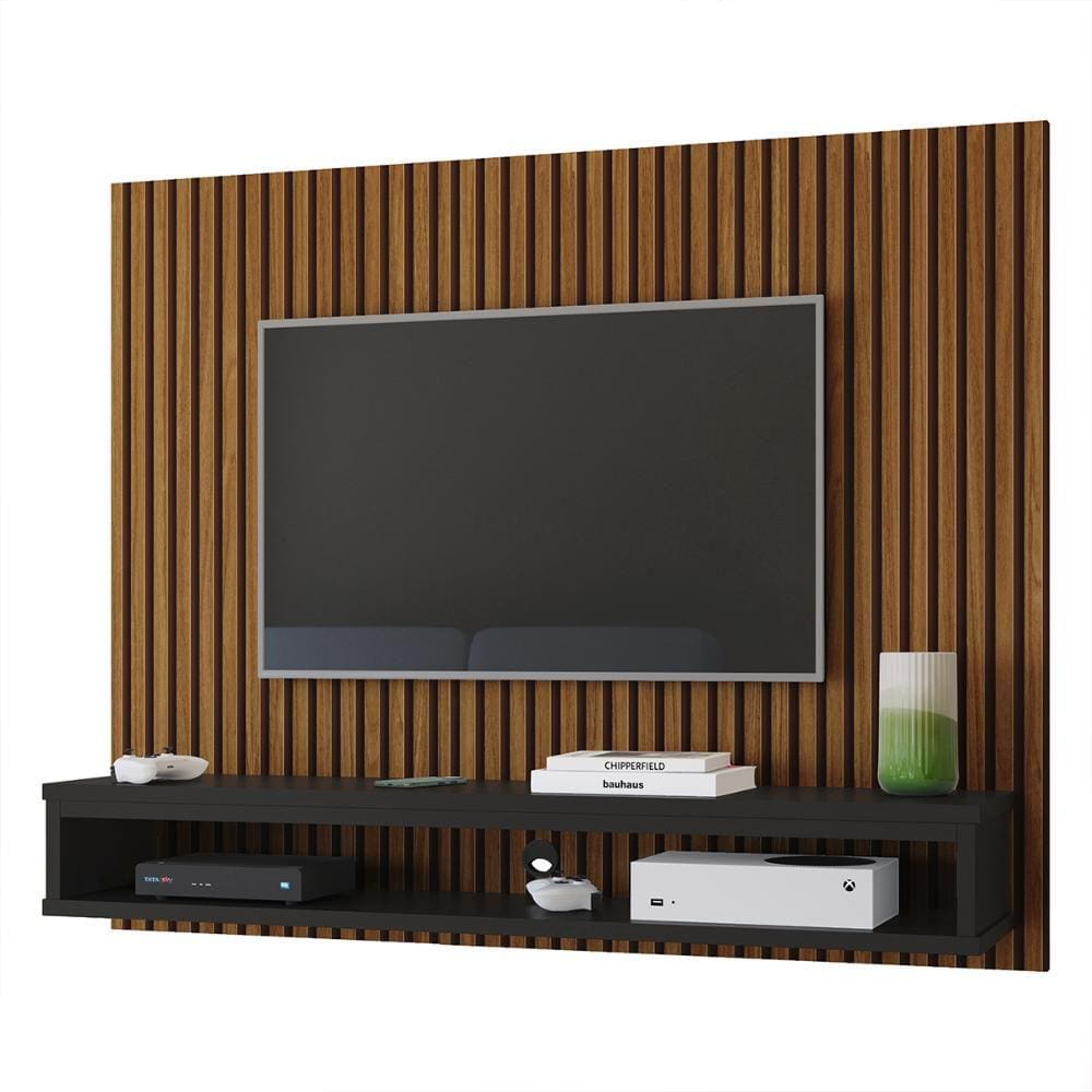 Painel Tv Até 50 Polegadas Nicho Decorativo Prateleira Inferior Suspenso Parede Quarto Sala Estar Exclusivo - RPM Móveis