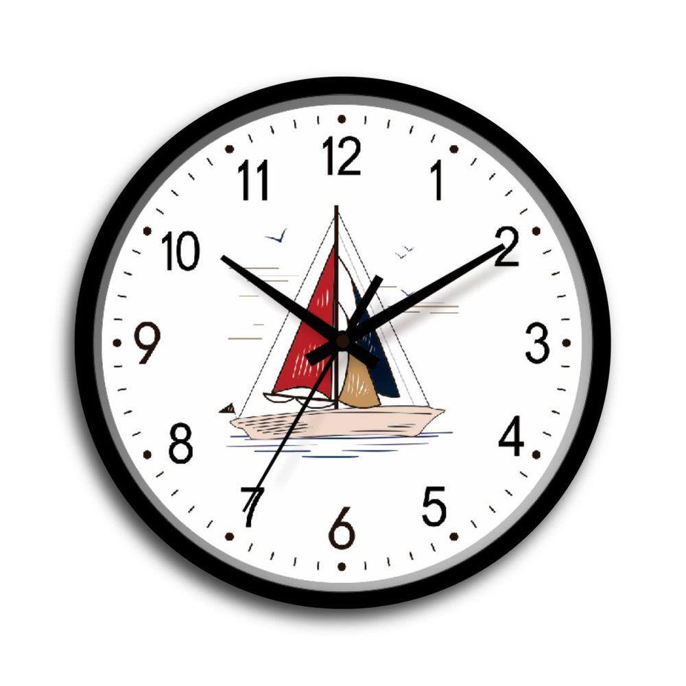 Relógio de Parede Quartzo Silencioso Barco 30x30cm