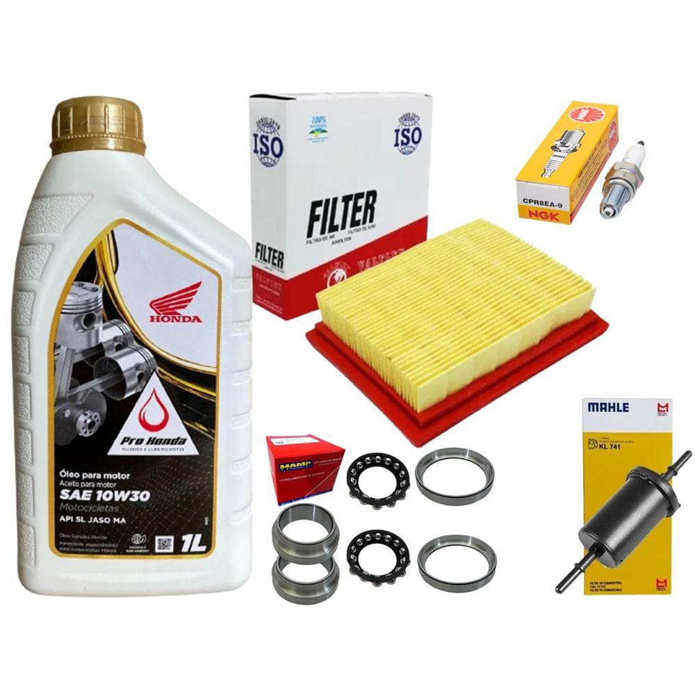 Kit Revisão Bros 160 Vela/oleo Honda/filtros/caixa Direção
