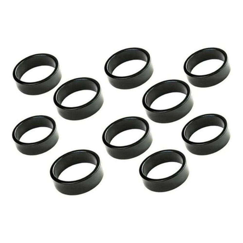 Kit 10 Arruela Calço Espaçador Direção Aheadset 10Mm Preto