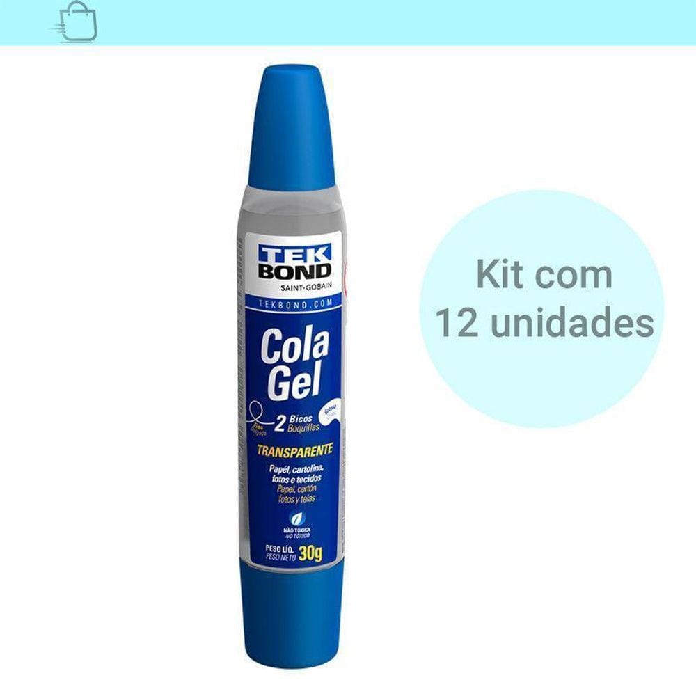 Kit 12 Unidades Cola em Gel 2 em 1 30g Tekbond