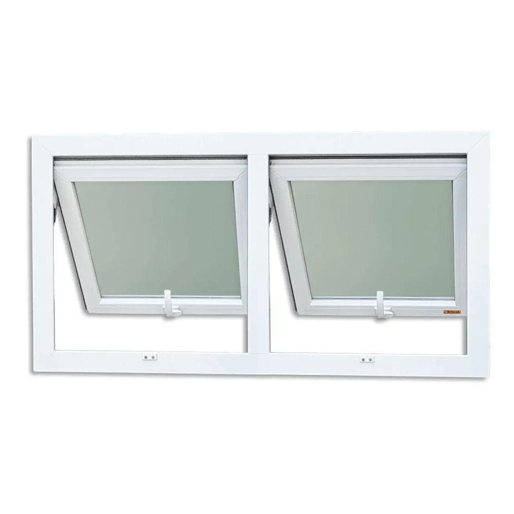 Janela de PVC Maxim-Ar 80x160cm 2 Basculas com Vidro Mini Boreal ITEC Brimak Branco
