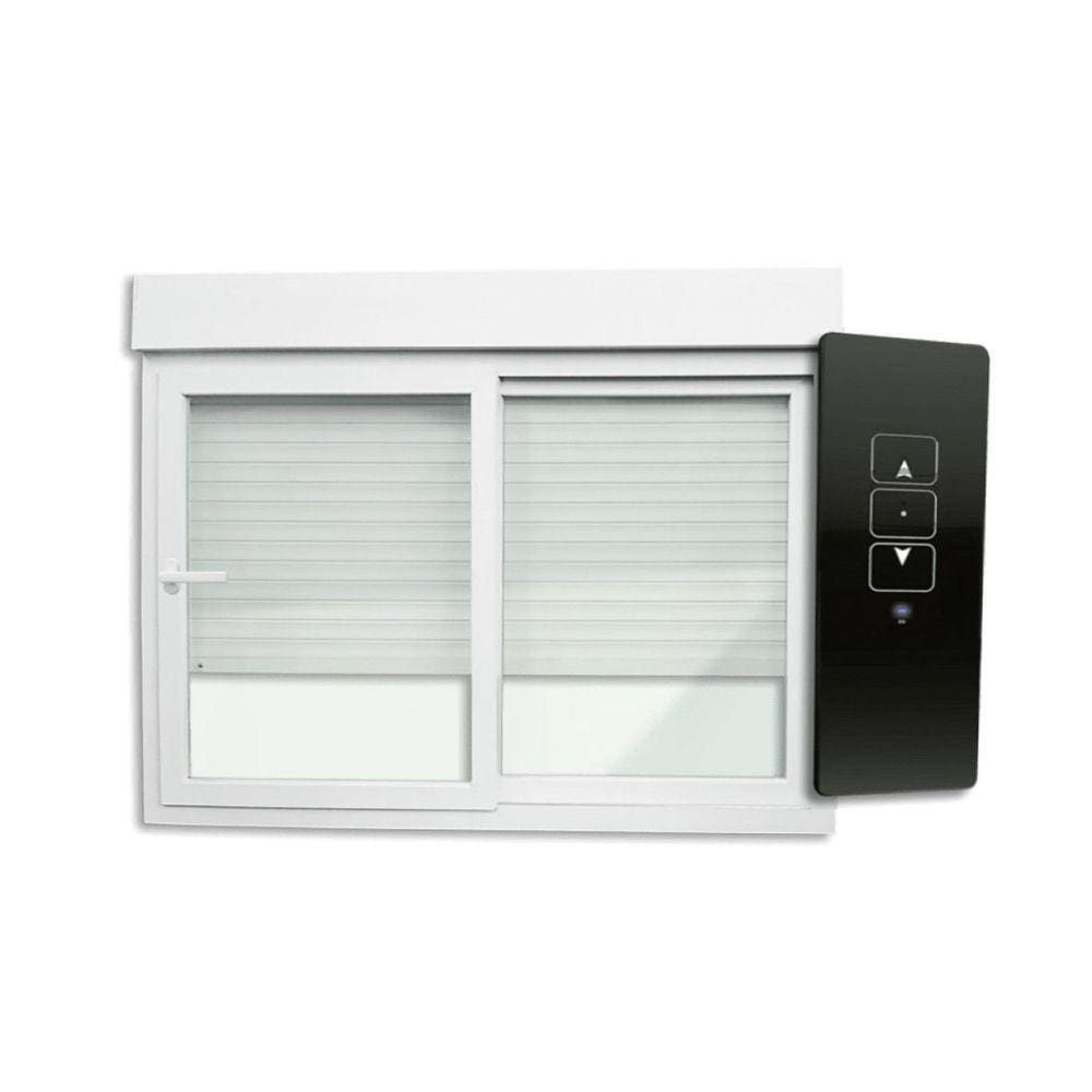 Janela de PVC Integrada 140x120cm 2 Folhas com Vidro Liso e Cremonna com Controle Remoto ITEC Brimak Branco