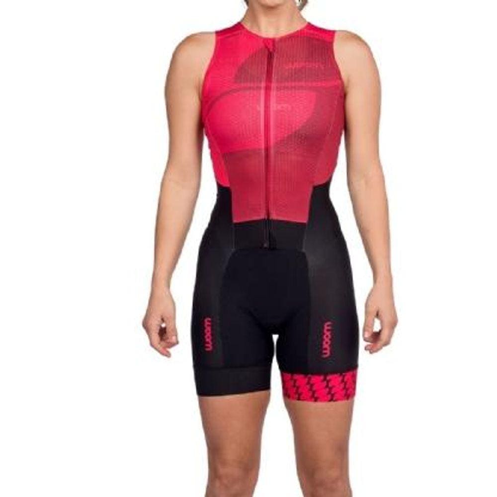 Macaquinho Triathlon Woom 140 Shape Cavado Rosa Fem
