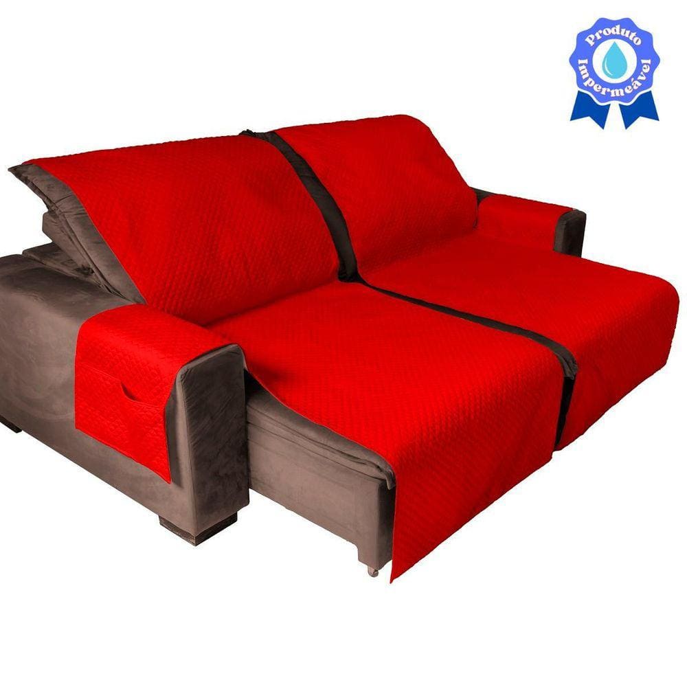 Protetor De Sofá Retrátil Modelo Impermeável 2,20M Vermelho