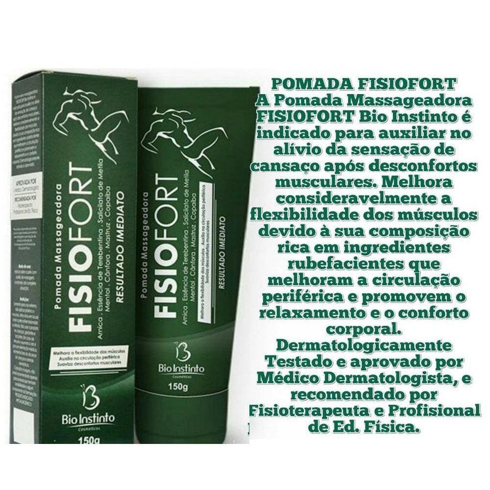 Kit Com 12 Pomada Fisiofort Massageadora Bio Instinto 150G