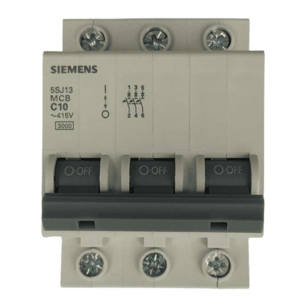 Disjuntor Trifásico Tripolar Mini Din Curva C 5Sj1 Siemens