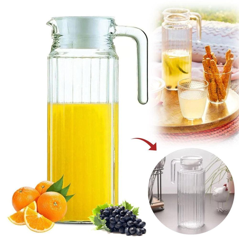 Jarra De Suco Agua Vidro Grosso Com Tampa 1 Litro