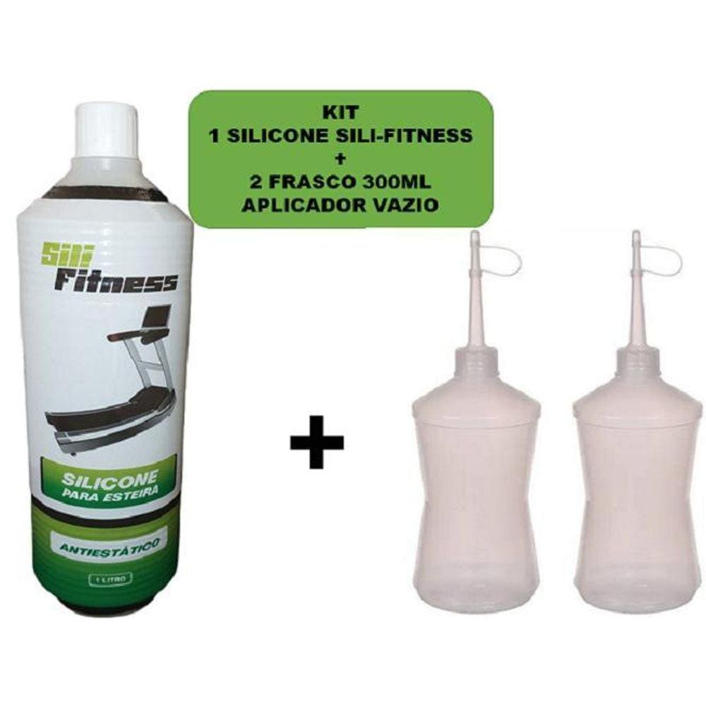 Silicone Lubrificante Esteiras Sili-Fitness 1 L + 2 Frascos