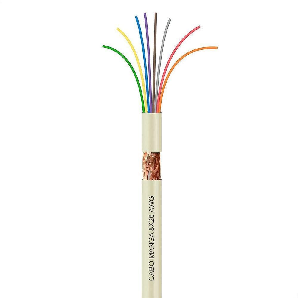 Cabo Manga 8X26 Awg - Com Blindagem Bege - 4 Metros
