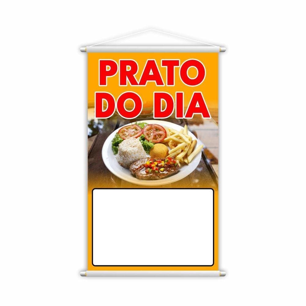 Banner Prato Do Dia Restaurante Preço Fundo Branco 60X40Cm