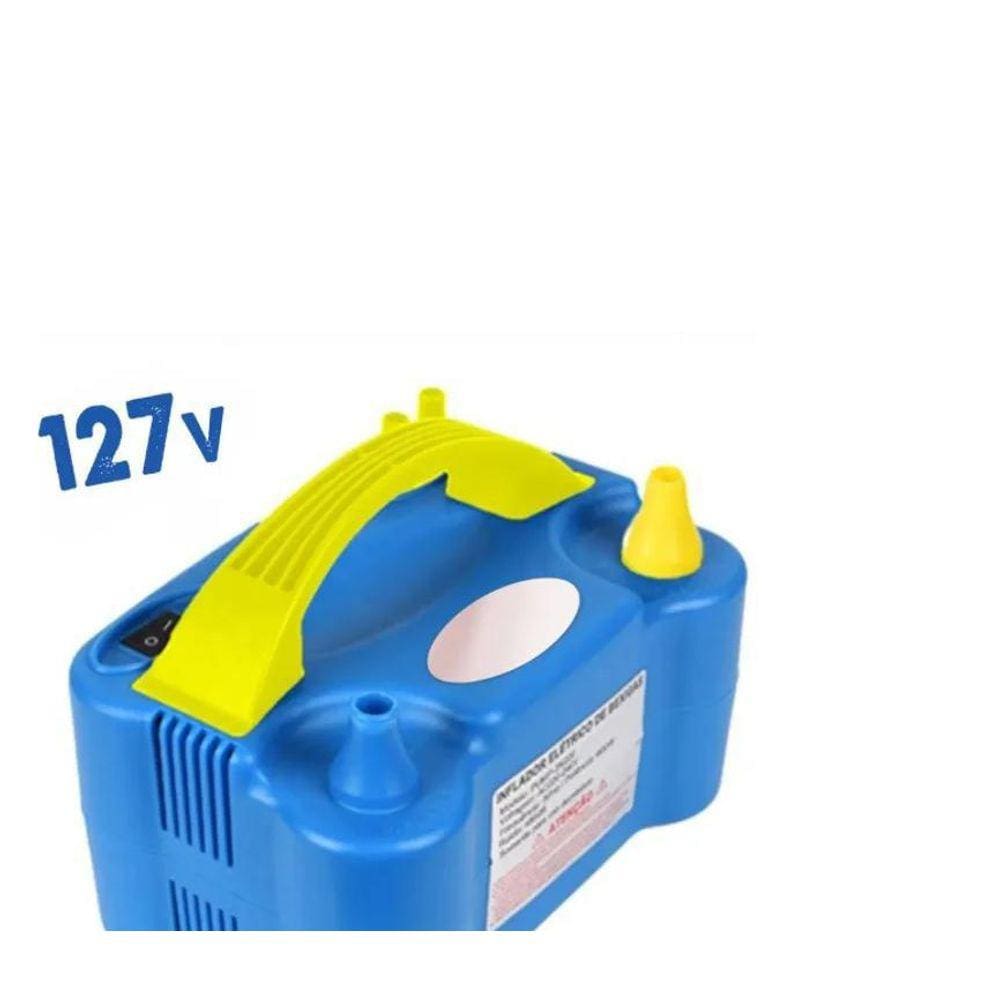 Inflador Compressor De Baloes 2 Bicos - 127V - Azul