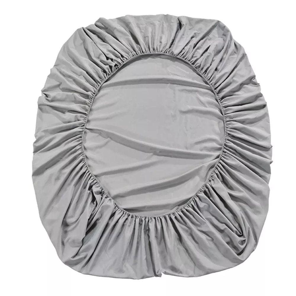 Lençol Cinza Cama Queen Tecido 260 Fios Colchão Alto 40Cm