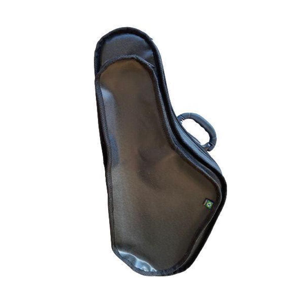 Estojo Sax Alto 62X25X8 Couro Capota Com Pelúcia