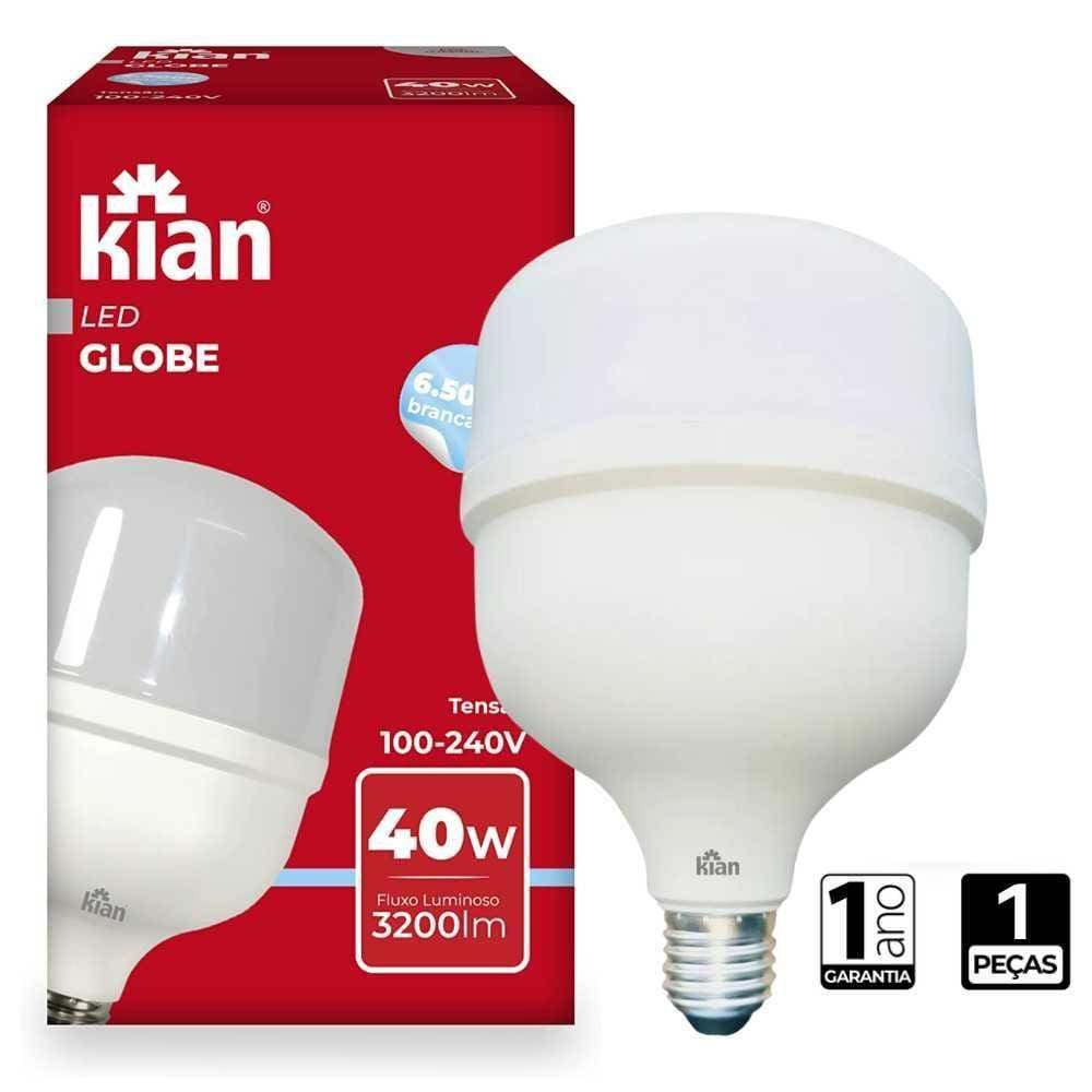 Lâmpada Led Globe 40W Branca 6.500K Alta Potência E27 Bivolt
