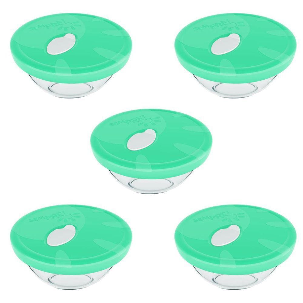 Kit C/5 Tigelas Preparo Com Tampa Sempre 1 L Atacado Nadir