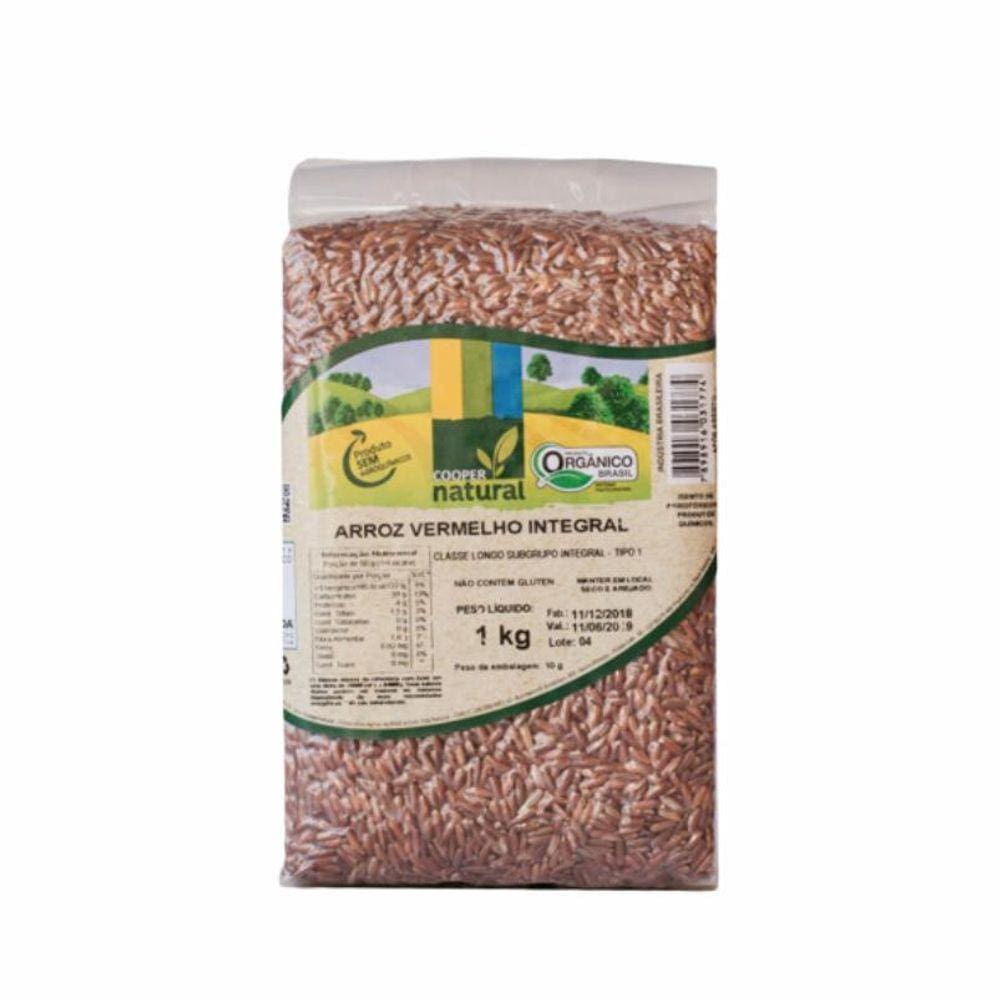 Kit 2 Arroz Vermelho Integral Orgânico Coopernatural 1Kg