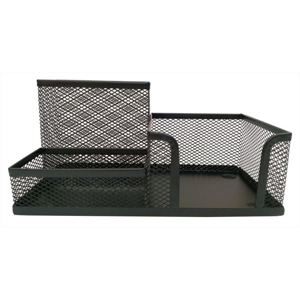 Kit Organizador Para Escritório Com 3 Partes Preto