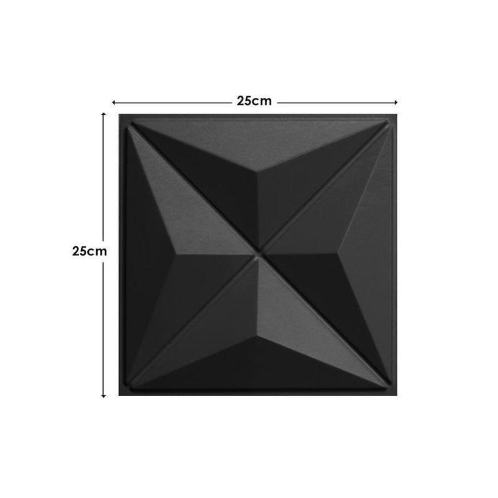 10 Placas Pvc 3D Revestimento De Parede Estrelar Preto 25 Cm