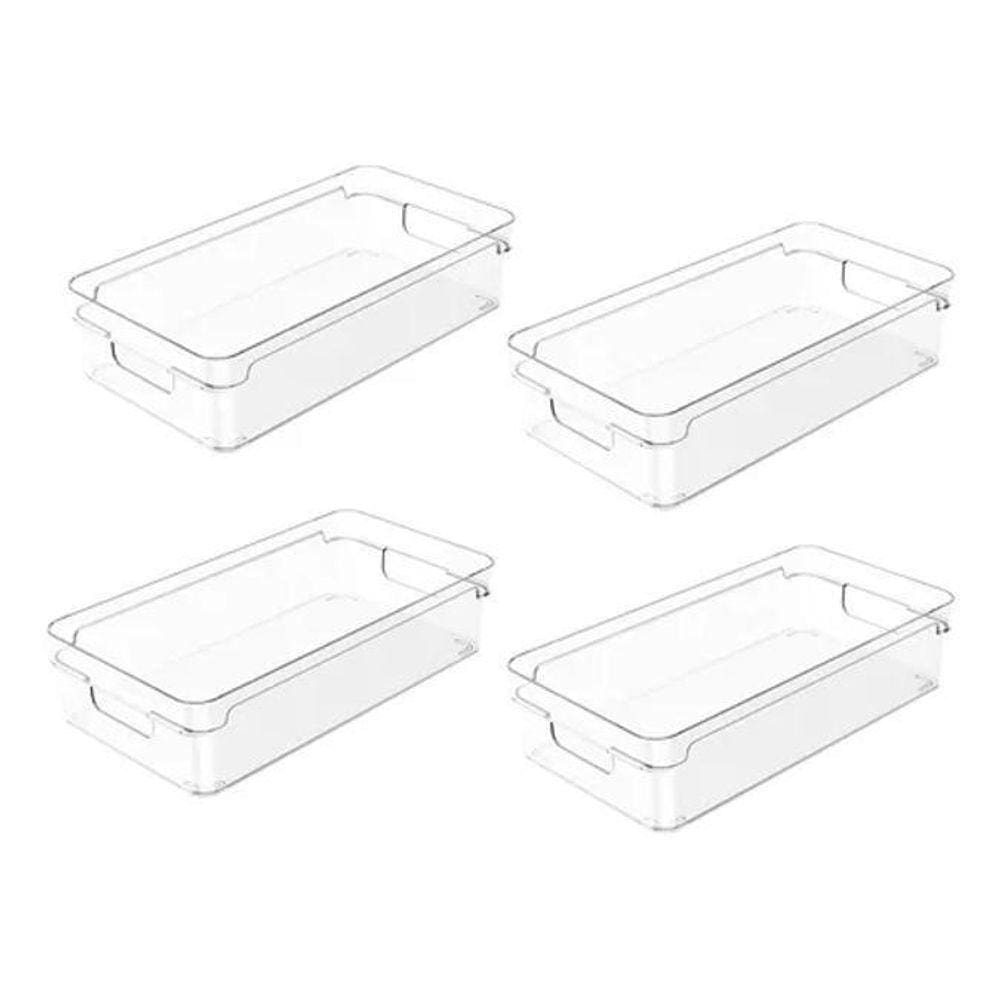 4X Organizador De Armários Multiuso Cozinha 30 X 15 X 7Cm