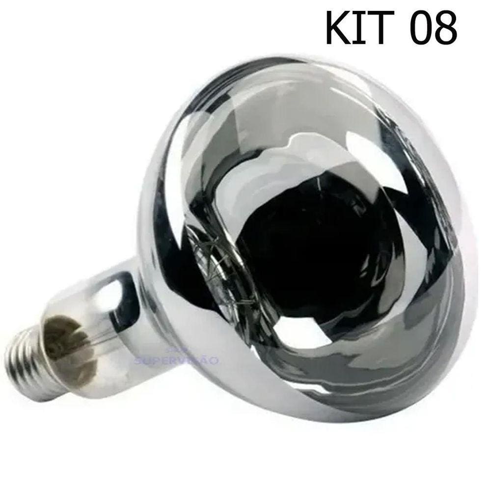 8 Lampada Secagem Infravermelha 250W 110V E27 Alimento
