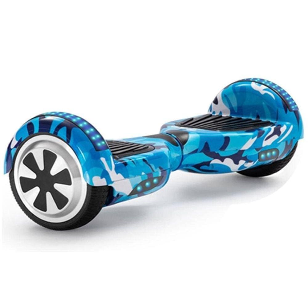 Hoverboard Skate Elétrico 6.5 Azul Camuflado Led Bluetooth