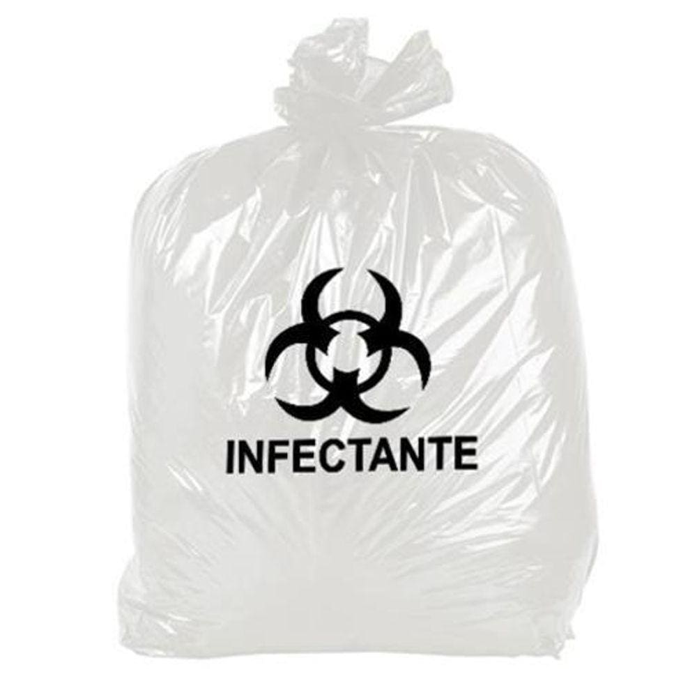 Saco Lixo Hospitalar Branco Leitoso 15 Litros 100 Unidades