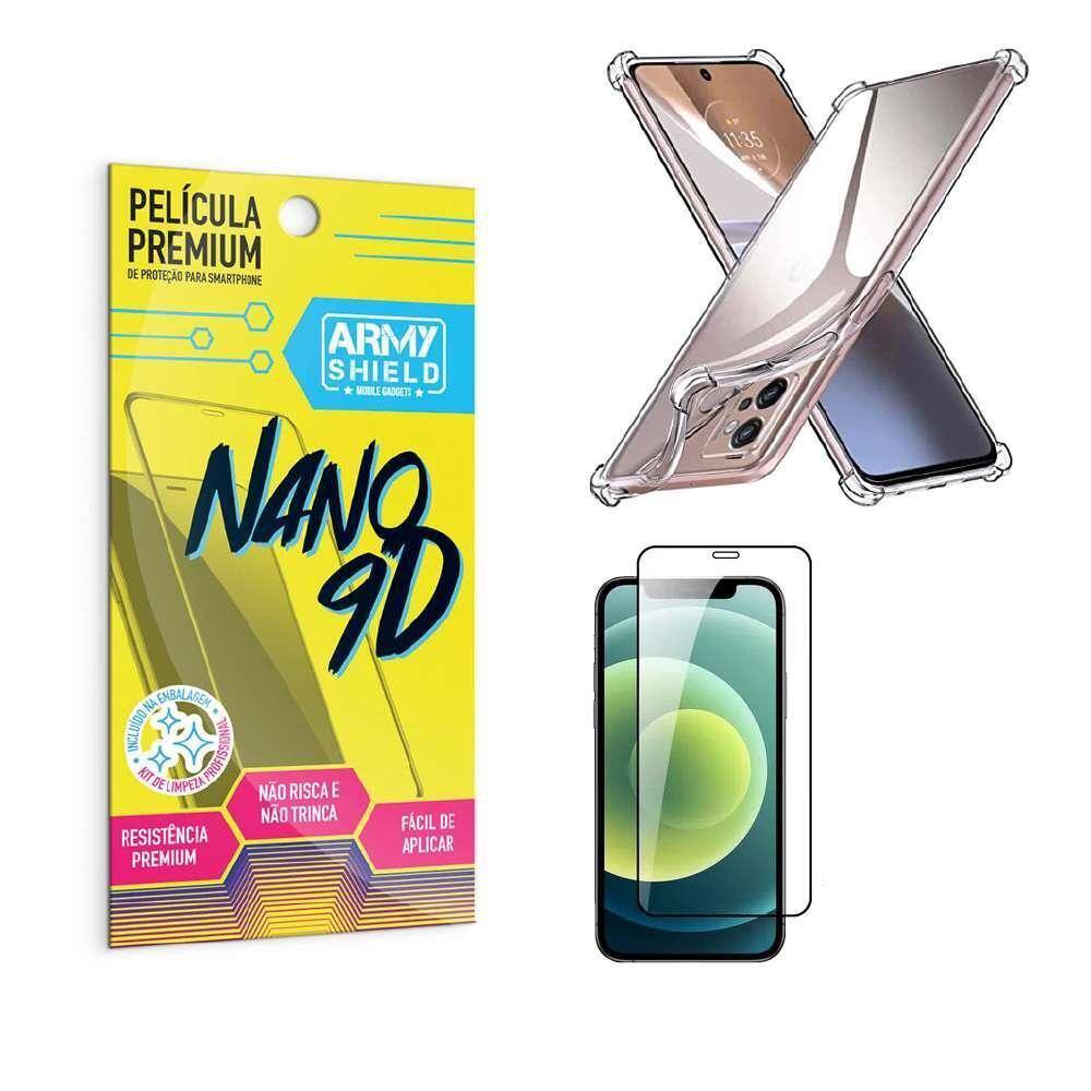 Capa Capinha Moto E22 Anti Shock + Película Nano Cerâmica 9D