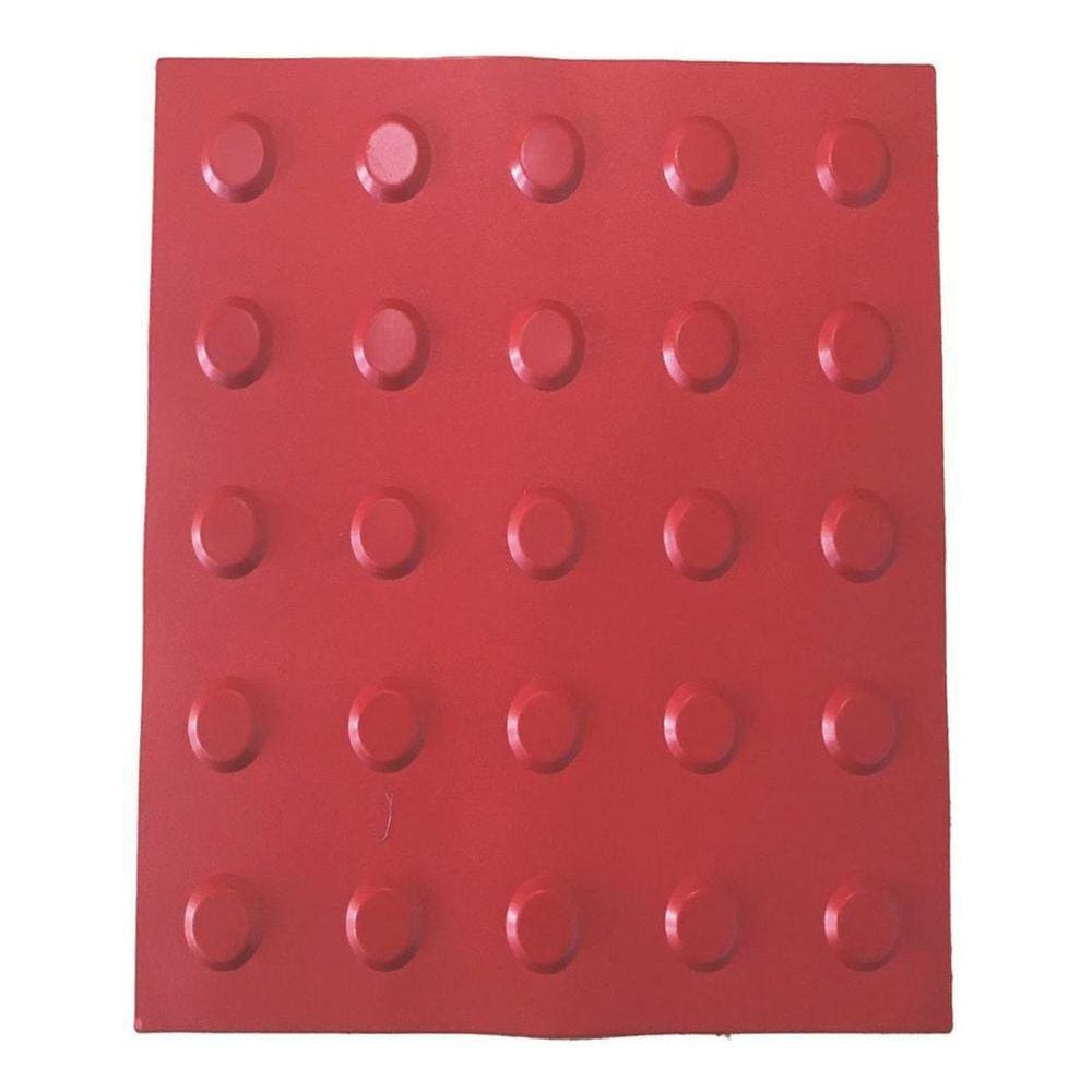 Kit 10 Pçs Piso Tátil Pvc 25X25 Alerta Vermelho