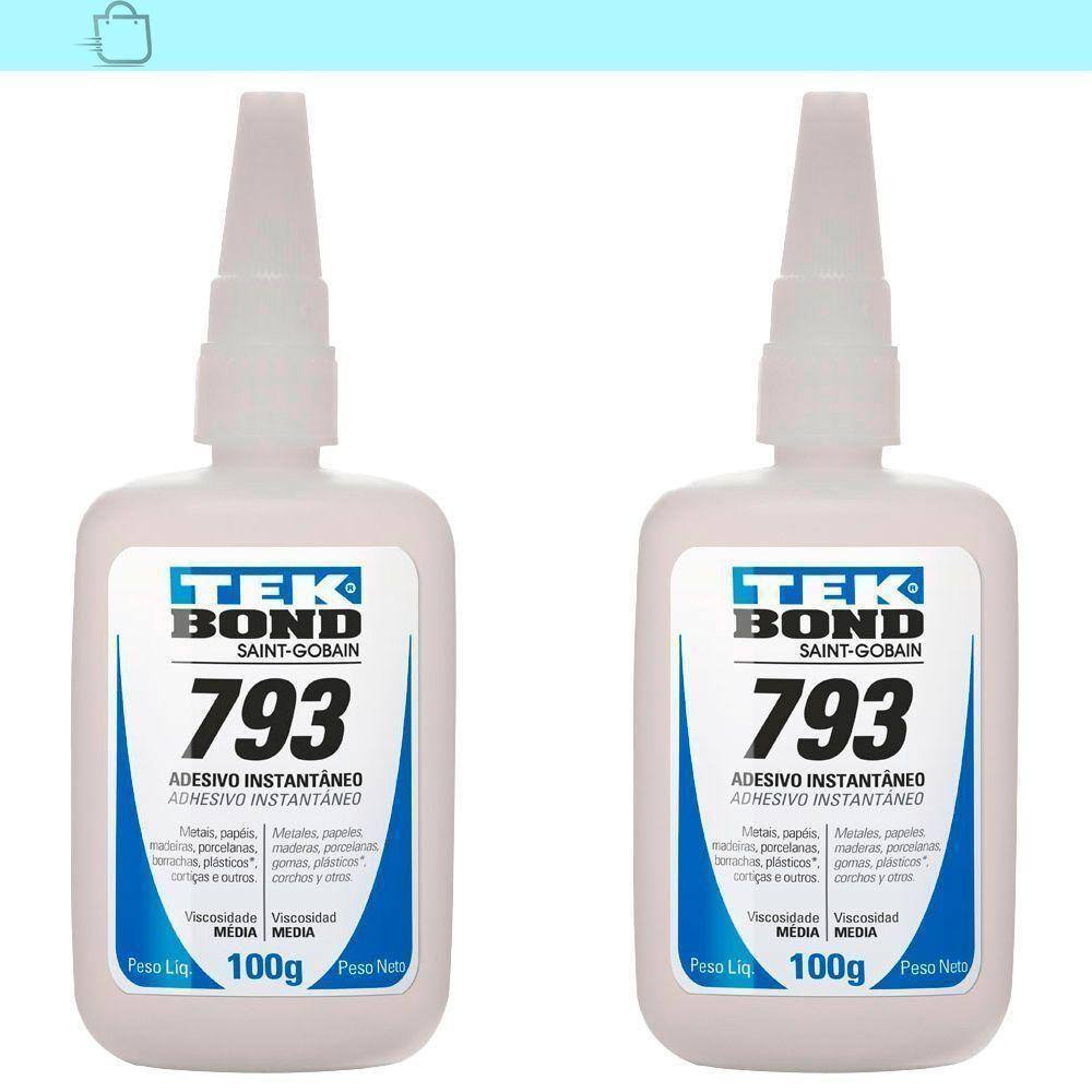 Kit 2 Colas Instantânea Antientupimento 793 100G Tekbond