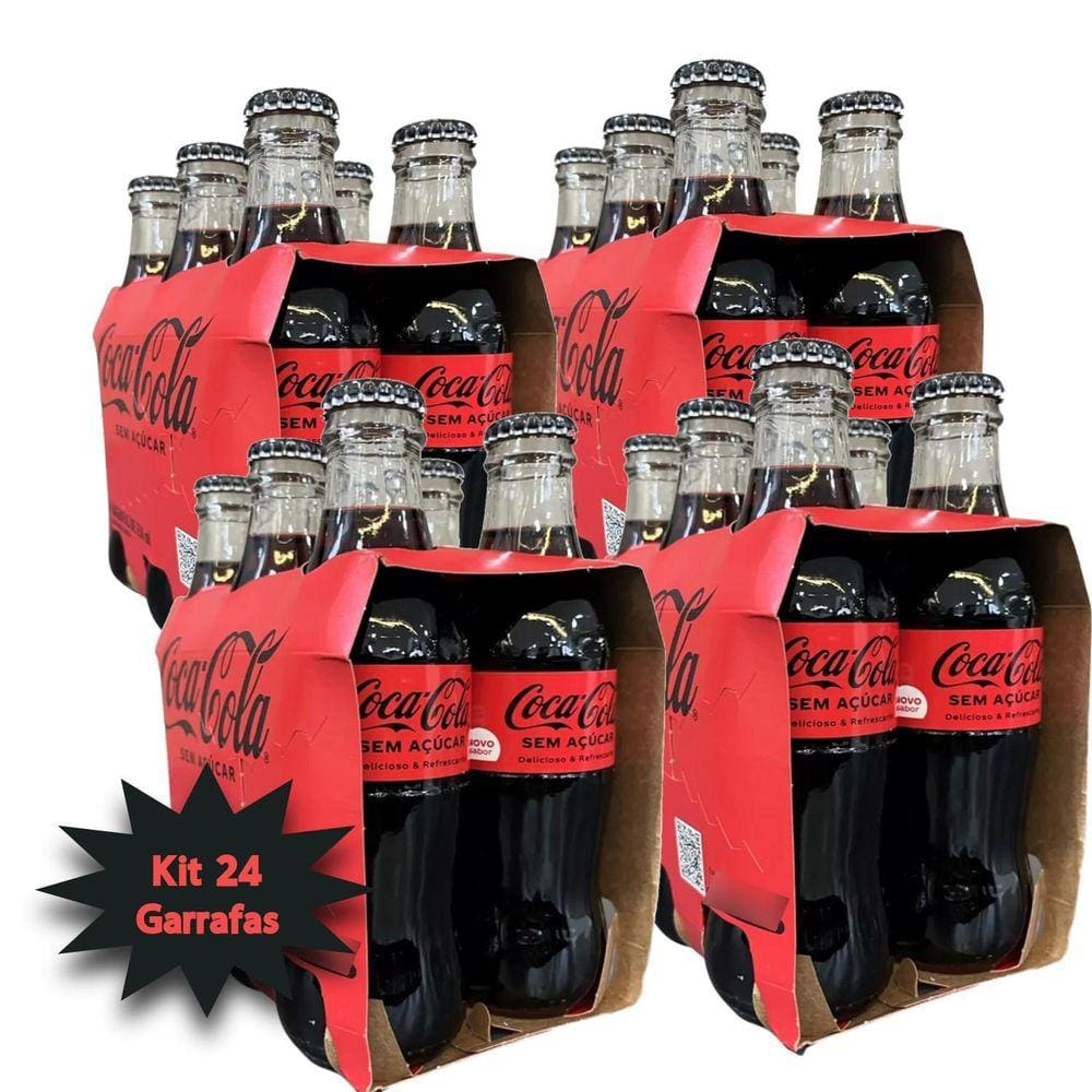 Coca Cola Sem Açucar Vidro 250Ml 24 Garrafas