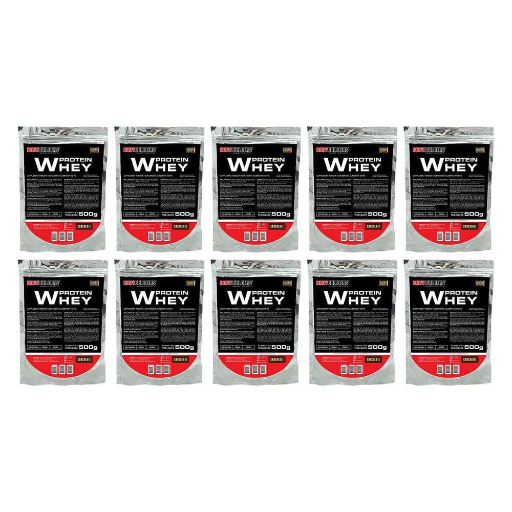 Kit 10X Whey Protein 500G Chocolate - Bodybuilders
