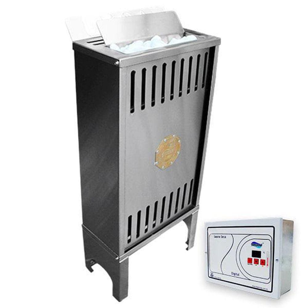 Sauna Seca Elétrica 12Kw Inox Bifasico 220V Dig. Impercap