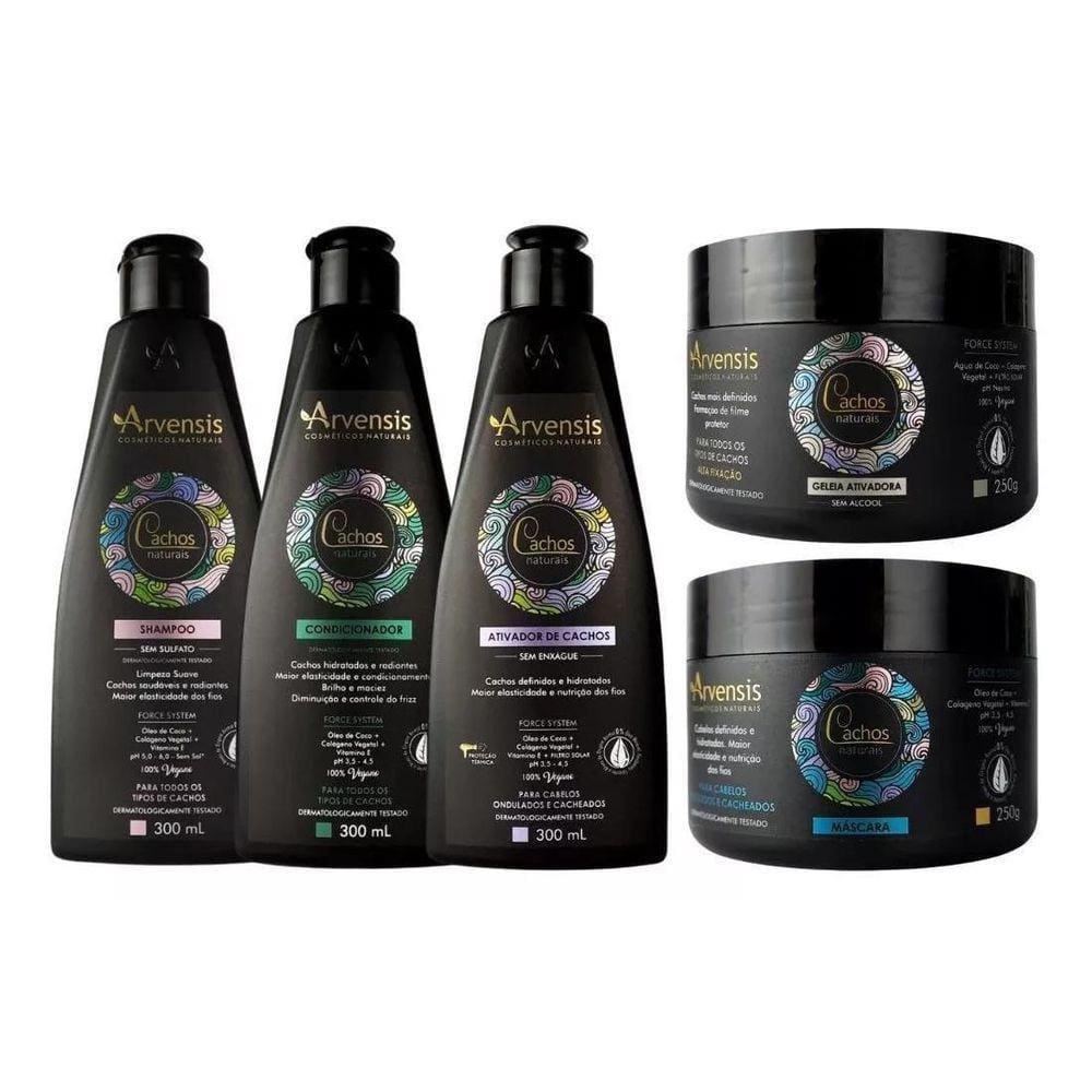 Kit Arvensis Cachos Ondulados E Cacheados + Geleia Alta 250G