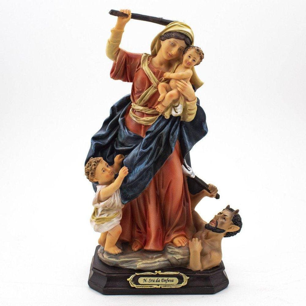 Imagem Nossa Senhora Da Defesa Importada Resina 21 Cm