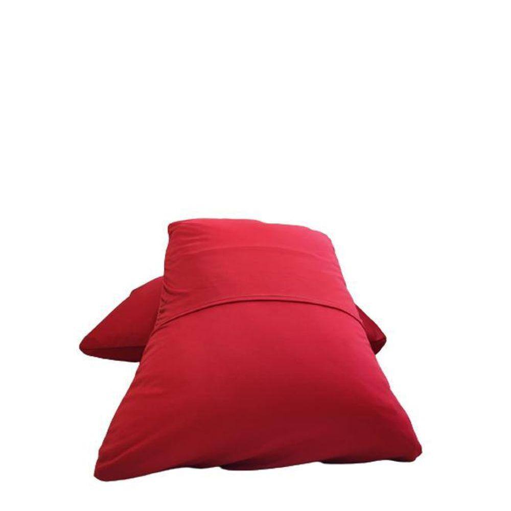 Fronha Avulsa Vermelho Lisa Envelope Malha Travesseiro 70X50