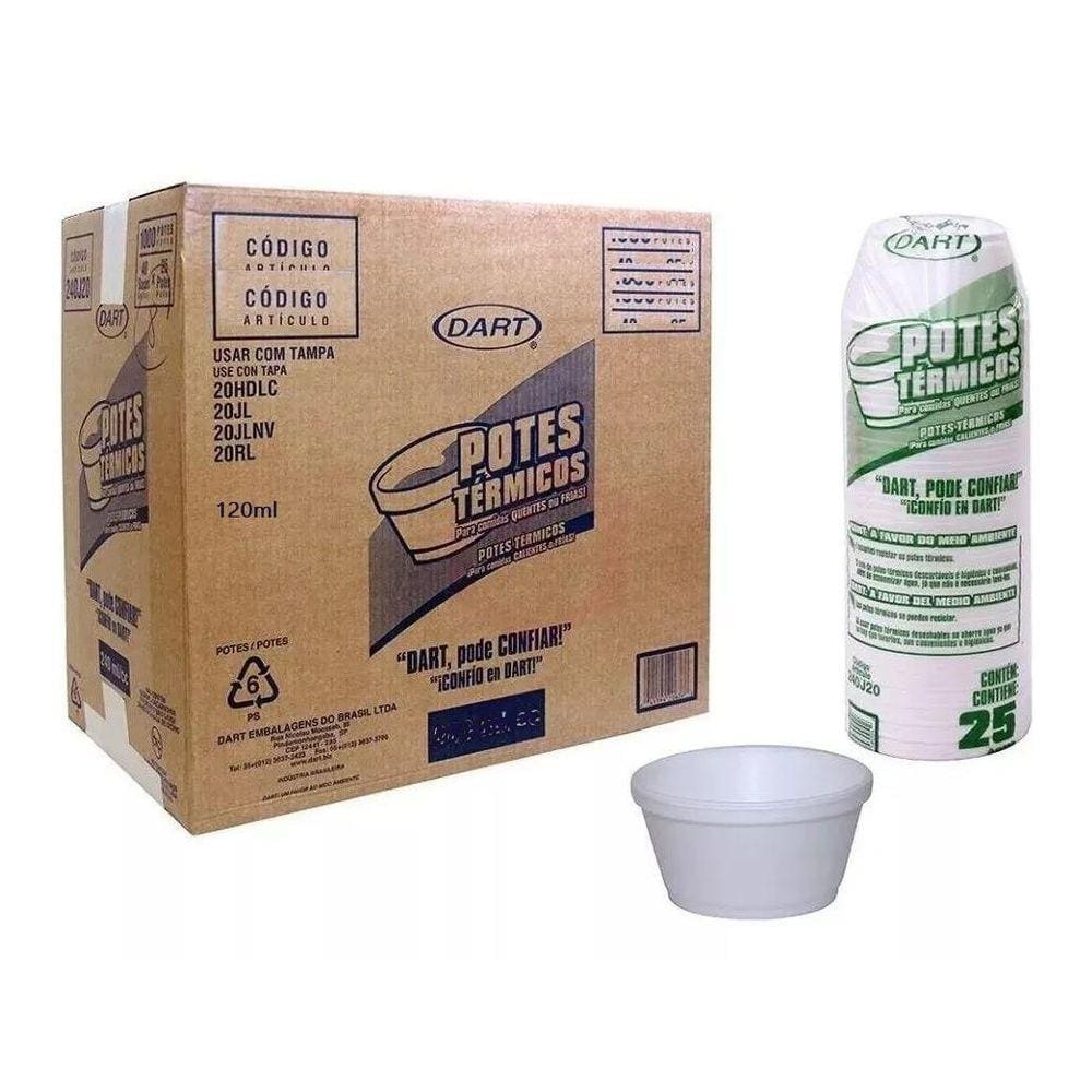 Pote Descartável De Isopor Branco Térmico 120Ml  1Cx