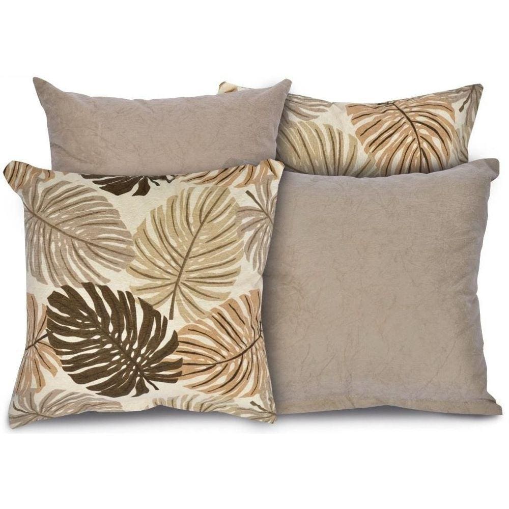 Kit 4 Capas De Almofada Decorativas Para Sofá Estampa Cáqui