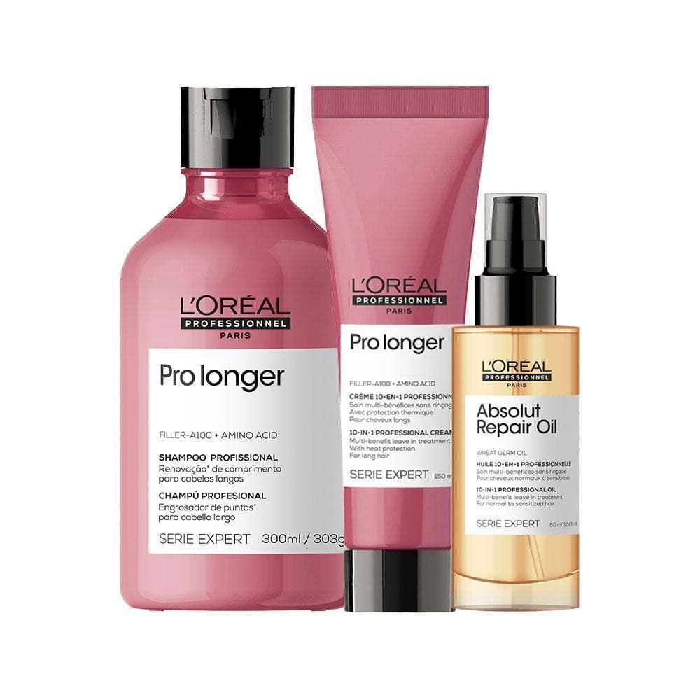 Kit L`Oréal Pro Serie Exp Pro Longer - Sh E Leave-In E Óleo