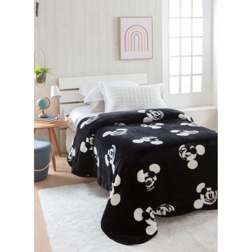 Cobertor Solteiro Mickey Preto E Branco Jolitex Ternille