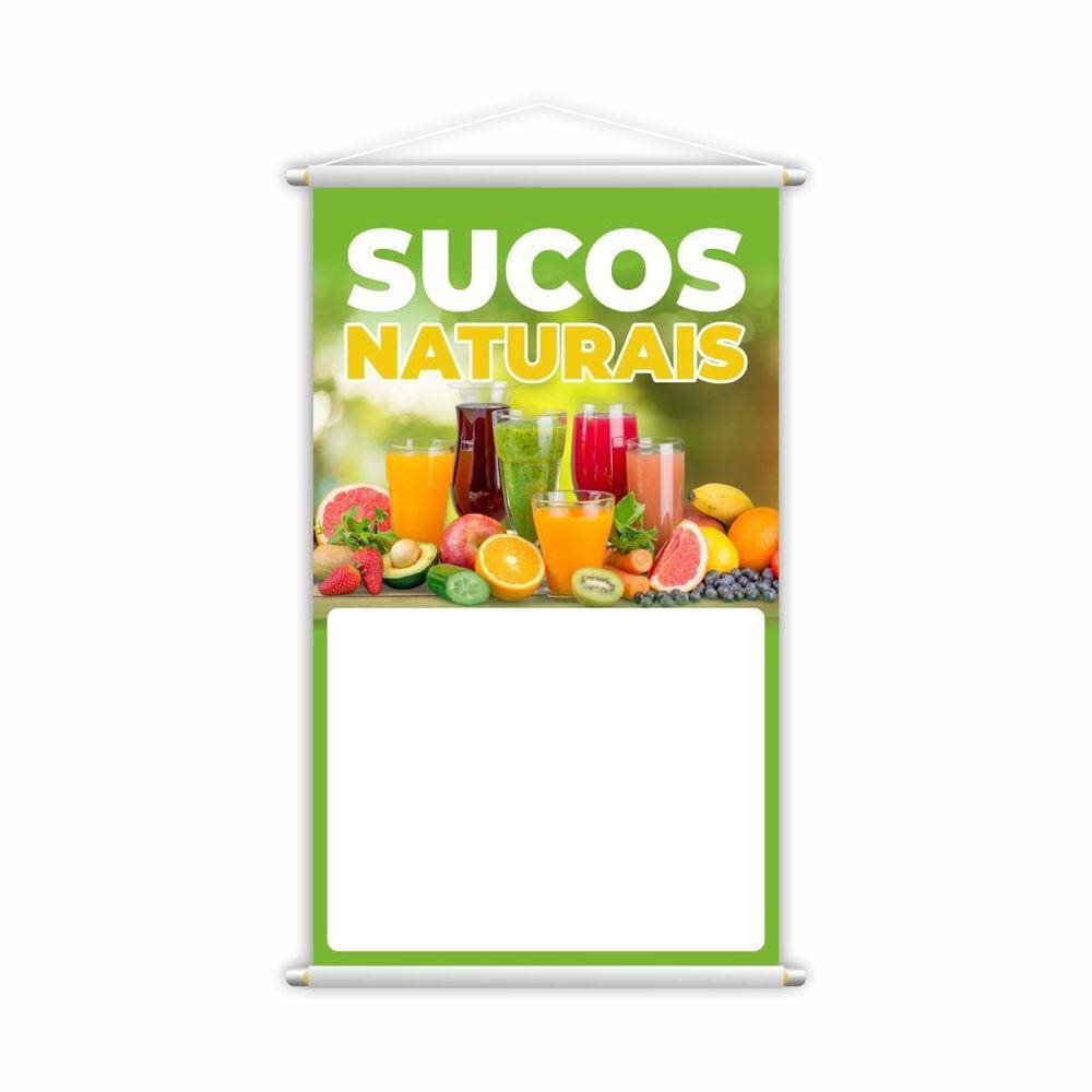 Banner Sucos Naturais Frutas Colorido Fundo Branco Grande